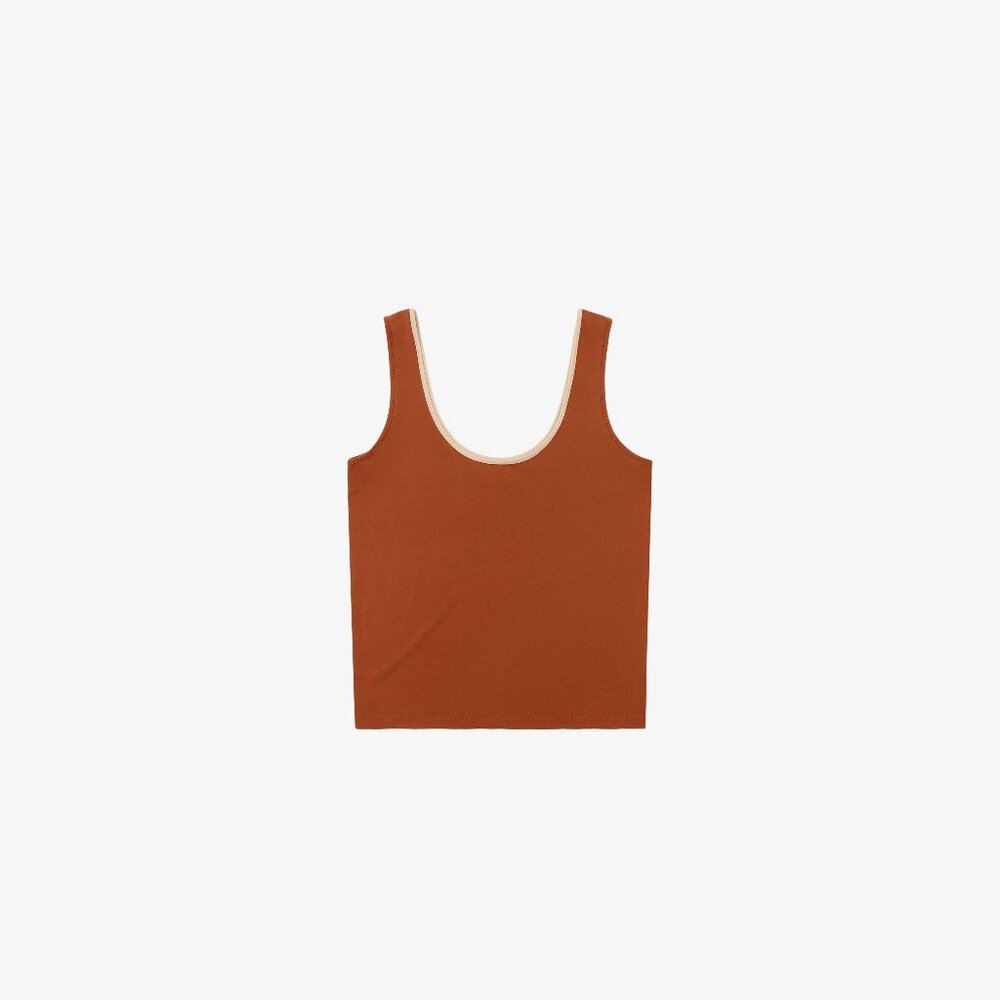 Rust-Colored Knit Tank Top